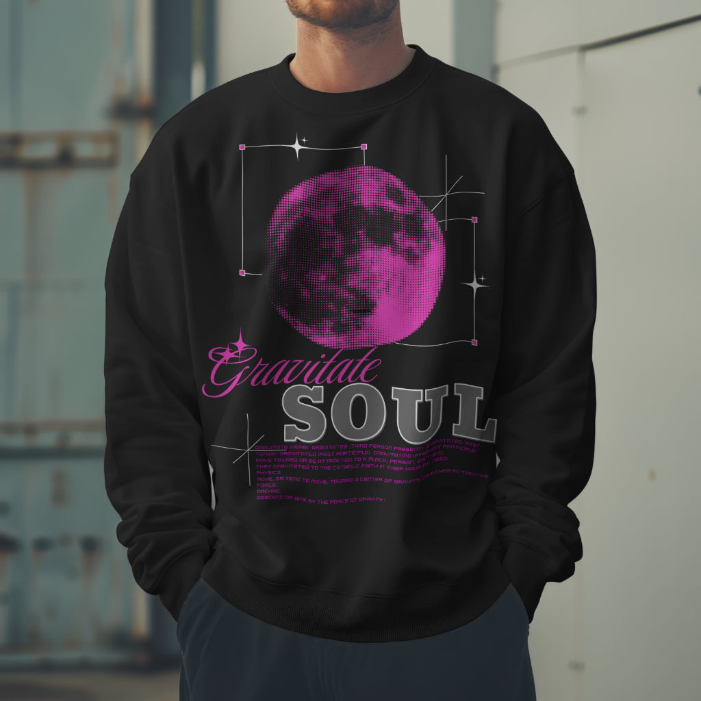 GRAVITATE SOUL BLACK PURPLE CREW NECK